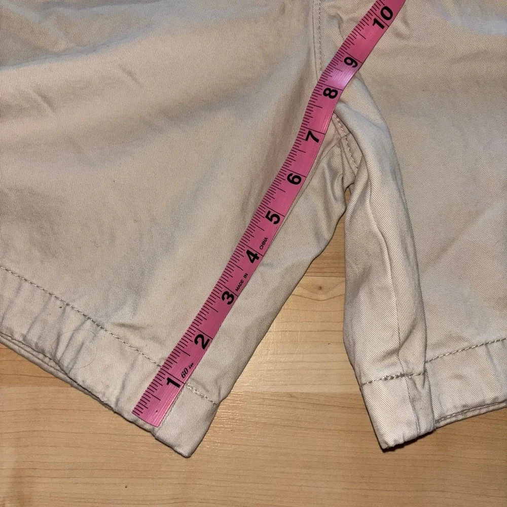 NWT Abercrombie & Fitch Light Khaki Dad Shorts Flat Front Button Fly Size 33